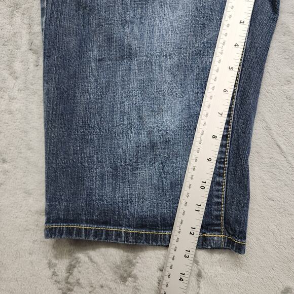 Mossimo Supply Co Shorts Womens 13 Juniors Blue Low Rise Bermuda Fit 6 Stretch - Picture 8 of 10